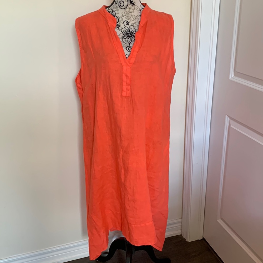 NWT Rosemarine Linen Dress Coral/Peach